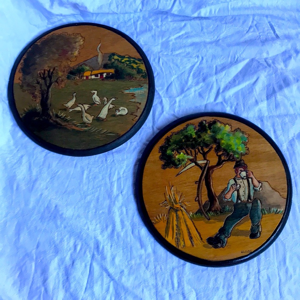 Hand carved plates from Ireland